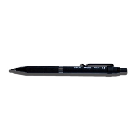 Creion mecanic profesional PENAC Protti PRD-105, 0.5mm, metalic cu varf retractabil, cutie cadou-negru