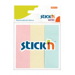 Stick notes index 76 x 25 mm, 3 x 50 file/set, Stick"n - 3 culori pastel