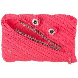 Penar cu fermoar, ZIPIT Grillz Monsters Jumbo - roz cu dinti argintii