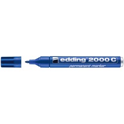 Marker permanent Edding 2000C, corp metalic, varf rotund, 1.5-3 mm, albastru