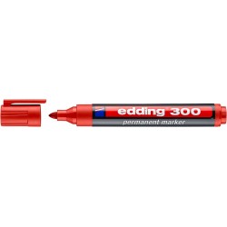 Marker permanent Edding 300, varf rotund, 1.5 - 3 mm, rosu