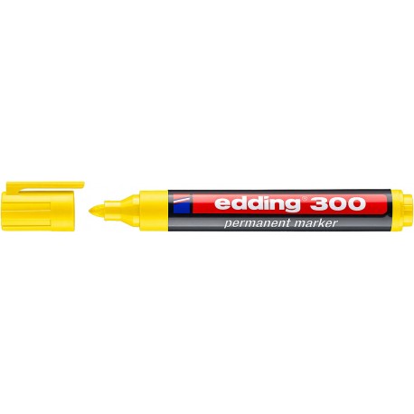 Marker permanent Edding 300, varf rotund, 1.5 - 3 mm, galben