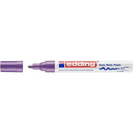 Marker permanent Edding 750, cu vopsea, varf rotund 2-4 mm, violet