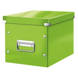 Cutie depozitare LEITZ WOW Click & Store, carton laminat, Cub, medie, verde