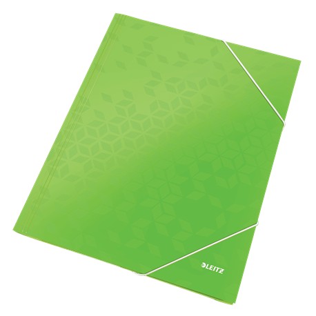 Mapa carton cu elastic LEITZ Wow - verde metalizat