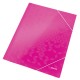 Mapa carton cu elastic LEITZ Wow - roz metalizat