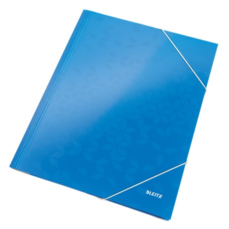 Mapa carton cu elastic LEITZ Wow - albastru metalizat