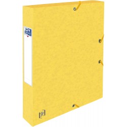 Mapa A4, carton MultiStrat 390g/mp, cu elastic, 40mm latime, OXFORD Top File - galben