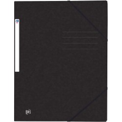 Mapa A4, carton MultiStrat 390g/mp, cu elastic, OXFORD Top File - negru