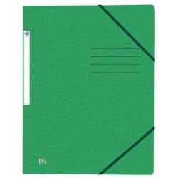 Mapa A4, carton MultiStrat 390g/mp, cu elastic, OXFORD Top File - verde