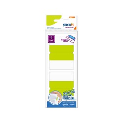 Film index autoadeziv cu tab din hartie, dubla fata, 51 x 72mm, 8 buc/set, Stick"n - culori asortate