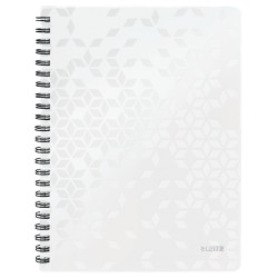 Caiet de birou LEITZ WOW, PP, A4, 80 coli, cu spira, dictando, alb