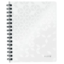 Caiet de birou LEITZ WOW, PP, A5, 80 coli, cu spira, dictando, alb