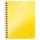 Caiet de birou LEITZ WOW, PP, A5, 80 coli, cu spira, dictando, galben