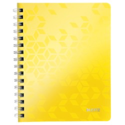 Caiet de birou LEITZ Wow, PP, A5, cu spira, matematica - galben