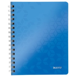 Caiet de birou LEITZ WOW, PP, A5, 80 coli, cu spira, matematica, albastru