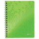 Caiet de birou LEITZ WOW, PP, A5, 80 coli, cu spira, matematica, verde