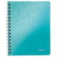Caiet de birou LEITZ WOW, PP, A5, 80 coli, cu spira, matematica, turcoaz