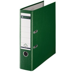 Biblioraft LEITZ 180, A4, plastifiat PP, margine metalica 80 mm - verde