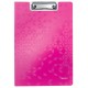 Clipboard LEITZ WOW, dublu, polyfoam, A4, 100 coli, roz