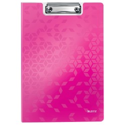 Clipboard LEITZ WOW, dublu, polyfoam, A4, 100 coli, roz