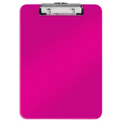 Clipboard LEITZ WOW, simplu, PS, A4, 100 coli, roz