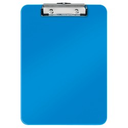 Clipboard LEITZ WOW, simplu, PS, A4, 100 coli, albastru