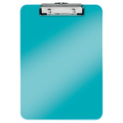 Clipboard LEITZ WOW, simplu, PS, A4, 100 coli, turcoaz