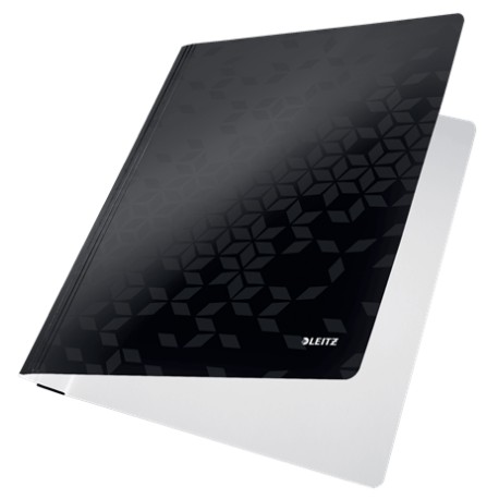 Dosar cu sina LEITZ WOW, carton laminat, A4, 250 coli, negru