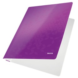 Dosar cu sina LEITZ WOW, carton laminat, A4, 250 coli, mov