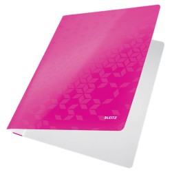 Dosar cu sina LEITZ WOW, carton laminat, A4, 250 coli, roz