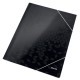 Mapa cu elastic Leitz WOW, carton laminat, A4, 250 coli, negru