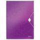 Mapa LEITZ Wow cu elastic, plastic PP - mov metalizat