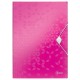 Mapa LEITZ Wow cu elastic, plastic PP - roz metalizat