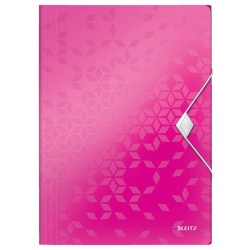 Mapa cu elastic LEITZ WOW, PP, A4, 150 coli, roz