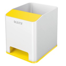 Suport instrumente de scris Leitz WOW, PS, cu amplificare sunet, culori duale, alb-galben
