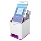 Suport instrumente de scris Leitz WOW, PS, cu amplificare sunet, culori duale, alb-mov