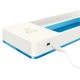 Suport organizator birou LEITZ Wow cu incarcator prin inductie - albastru metalizat/alb