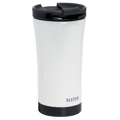 Cana pentru birou Leitz WOW, otel inoxidabil, 380 ml, negru