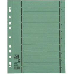 Separatoare carton manila, 250g/mp, 300 x 240mm, 100/set, OXFORD - verde