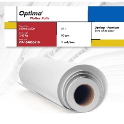 Rola plotter A1+, 80gr, 610mm x 50m, Optima - Premium