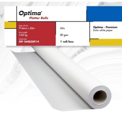 Rola plotter A0++, 80gr, 1067mm x 50m, Optima - Premium