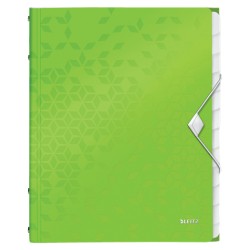 Mapa cu separatoare Leitz WOW, PP, A4, 12 separatoare, 200 coli, verde