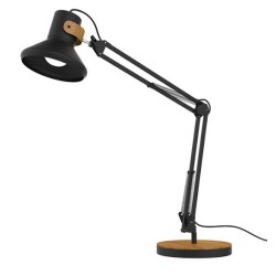 Lampa de birou, cu LED, UNILUX Baya - neagra/bambus