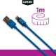 Cablu date GRIXX - 8-pin to USB Apple MFI License, impletit, lungime 1m - albastru