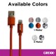 Cablu date GRIXX - 8-pin to USB Apple MFI License, impletit, lungime 1m - rosu