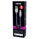 Cablu date GRIXX - 8-pin to USB Apple MFI License, impletit, lungime 3m - gri/alb