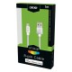 Cablu date GRIXX Optimum - 8-pin to USB Apple MFI License, impletit, lungime 1m - alb