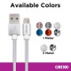 Cablu date GRIXX Optimum - 8-pin to USB Apple MFI License, impletit, lungime 1m - alb