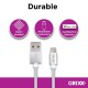 Cablu date GRIXX Optimum - 8-pin to USB Apple MFI License, impletit, lungime 1m - alb